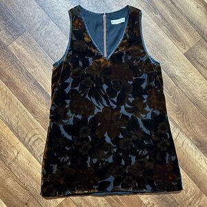 Gruppo Americano s/m Vintage floral velvet sleeveless dress boho summer Y2K